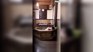 台灣北投溫泉湯旅偷拍情侶洗澡 先泡個湯再順便打個炮