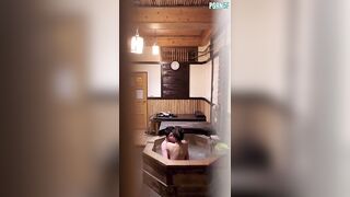 台灣北投溫泉湯旅偷拍情侶洗澡 先泡個湯再順便打個炮