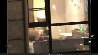 【星級酒店窗外偷拍】情趣旗袍美女